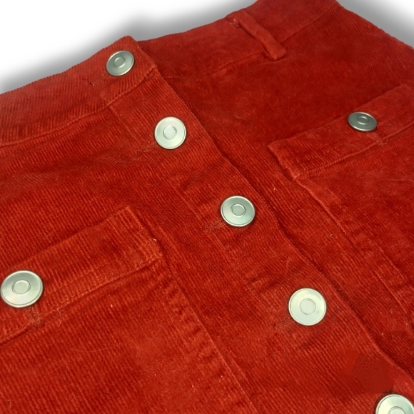Peach Love California ~ Burgundy Corduroy Mini Skirt - Picture 2 of 13
